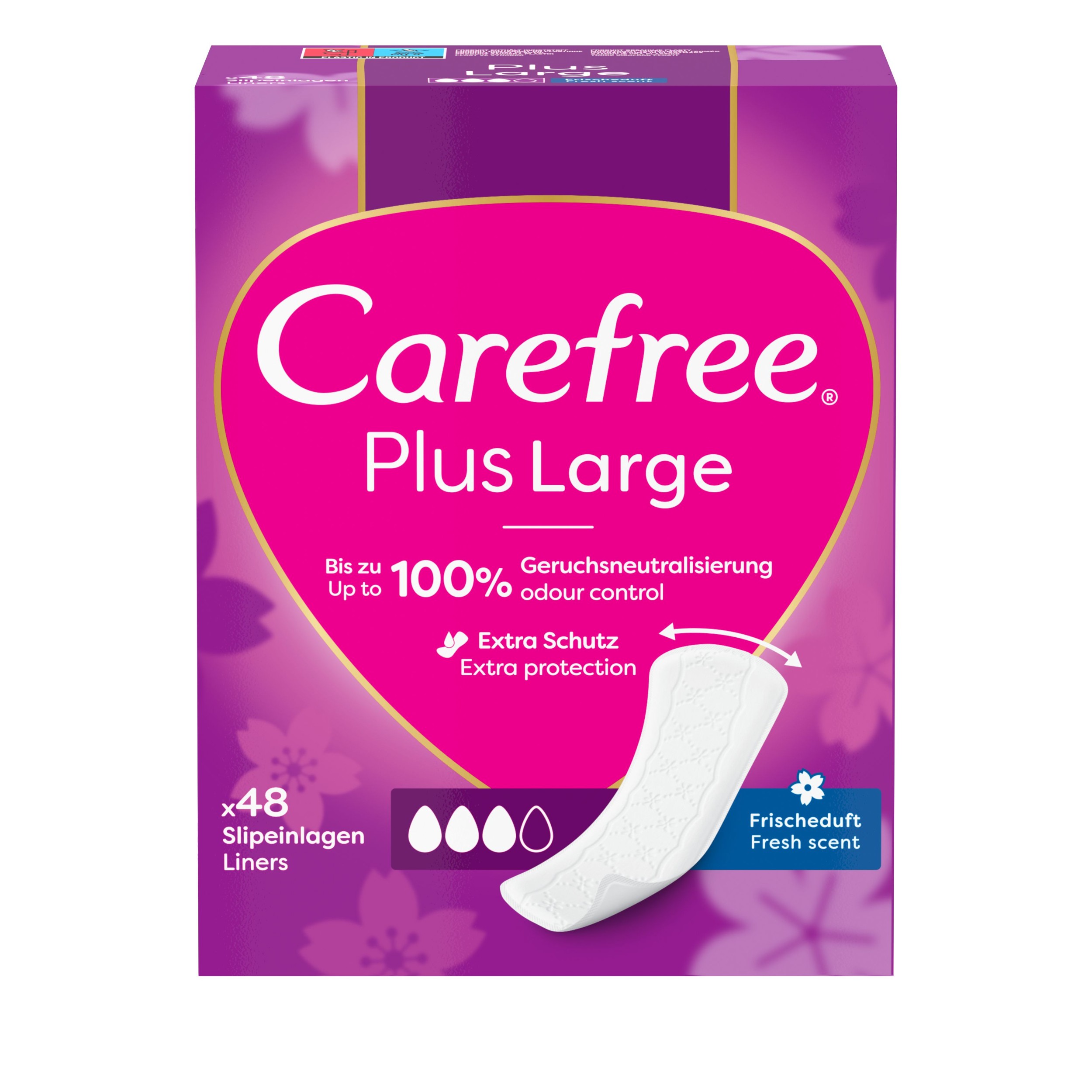 Drogerie a kosmetika - Carefree Plus Large Fresh 48 ks