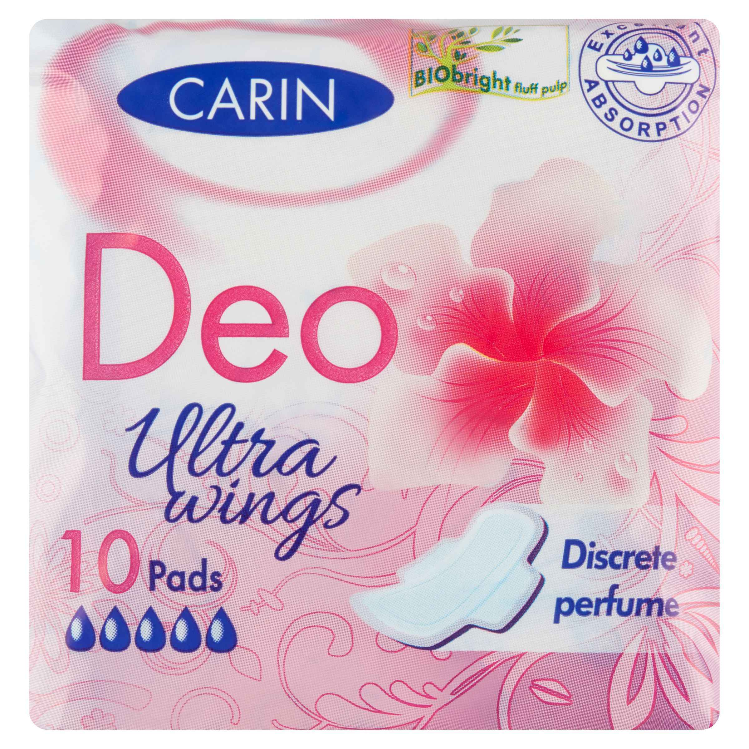 Drogerie a kosmetika - Carin Deo Ultra Tenké jednotlivě balené vložky s křidélky 10 ks