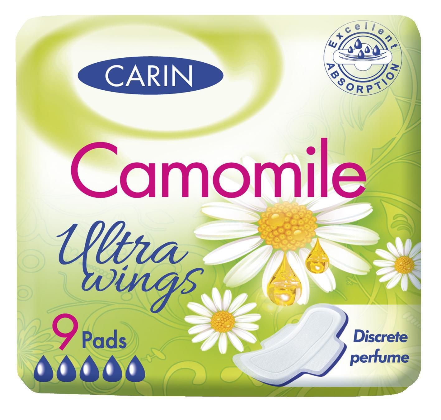 Drogerie a kosmetika - Carin Kamille Ultra wings 9ks
