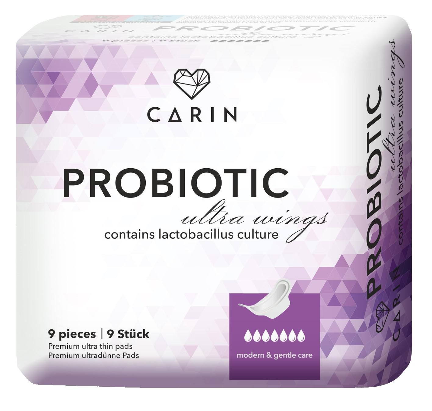Drogerie a kosmetika - Carin ProBiotic Dámské hygienické vložky 9 ks