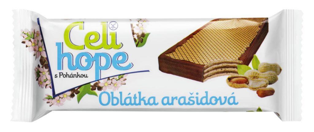 Zdravý svět - Celihope Oplatka s arašídovou krémovou náplní bočně máčená kakaovou polevou 35 g