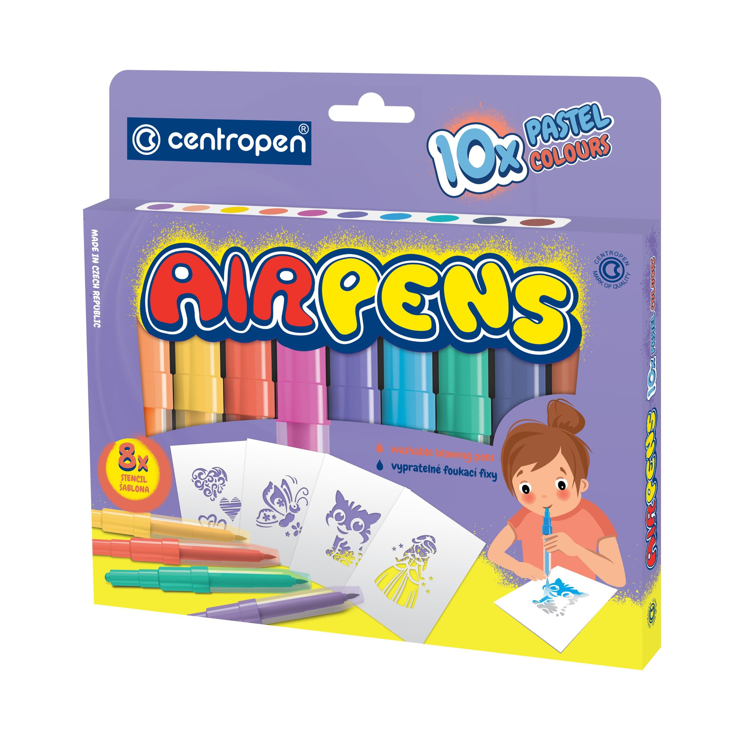 Domácnost a Zahrada - Centropen Foukací fixy Air Pens pastel 10 ks