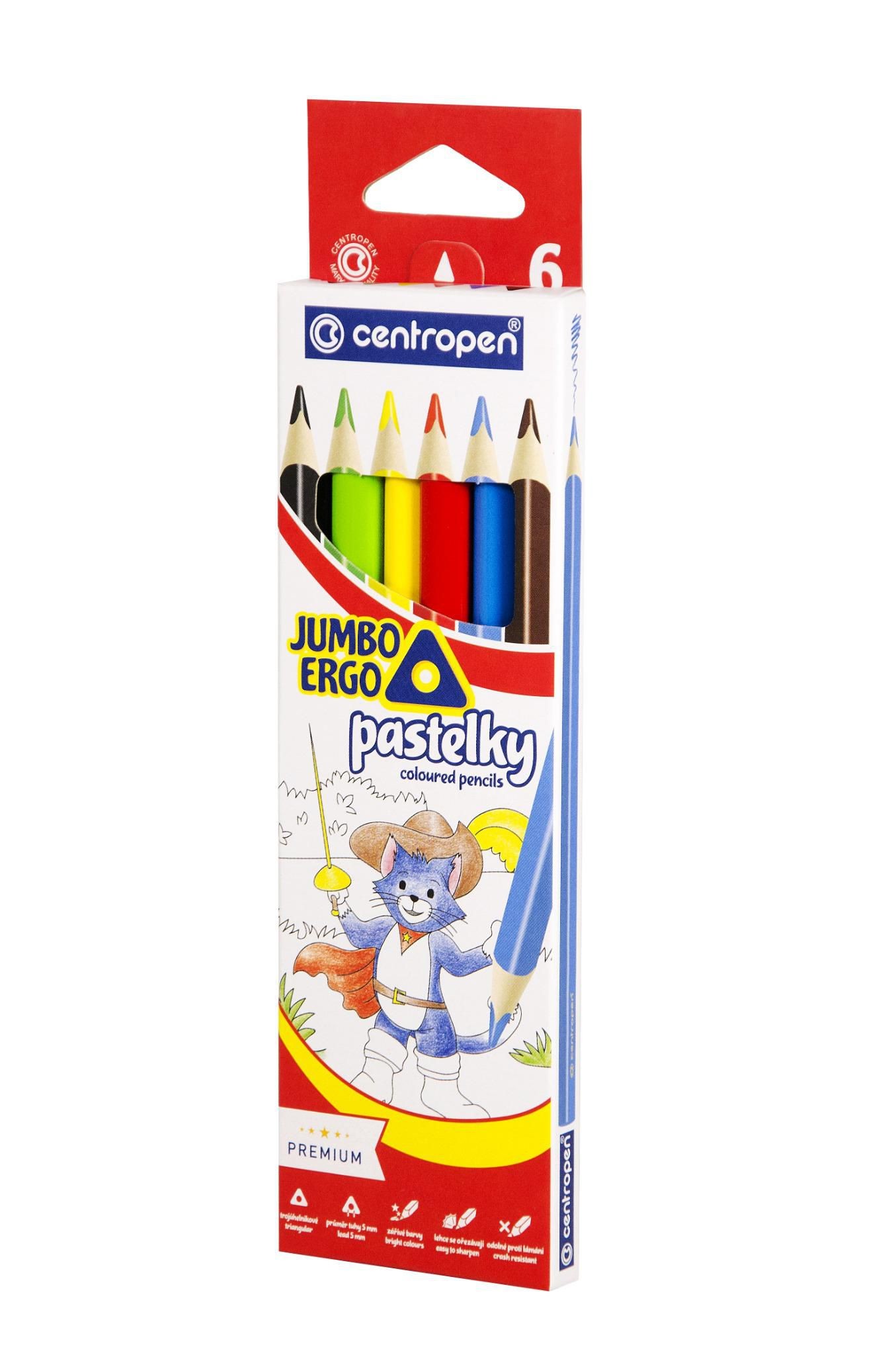 Domácnost a Zahrada - Centropen Pastelky jumbo trojhranné 6 ks