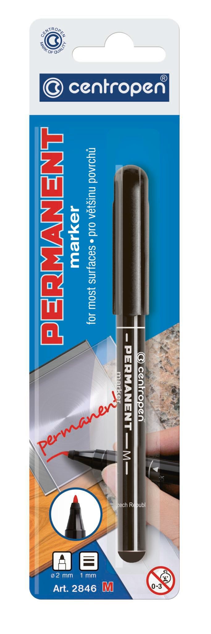 Domácnost a Zahrada - Centropen Popisovač 2846 permanent černý 1 ks