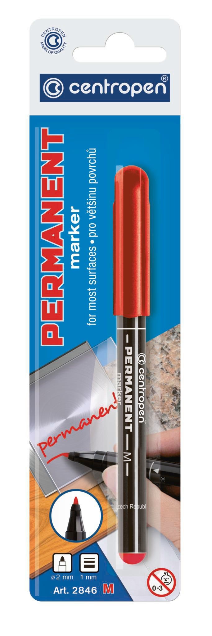 Domácnost a Zahrada - Centropen Popisovač 2846 permanent červený 1 ks