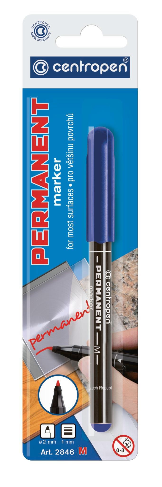 Domácnost a Zahrada - Centropen Popisovač 2846 permanent modrý 1 ks