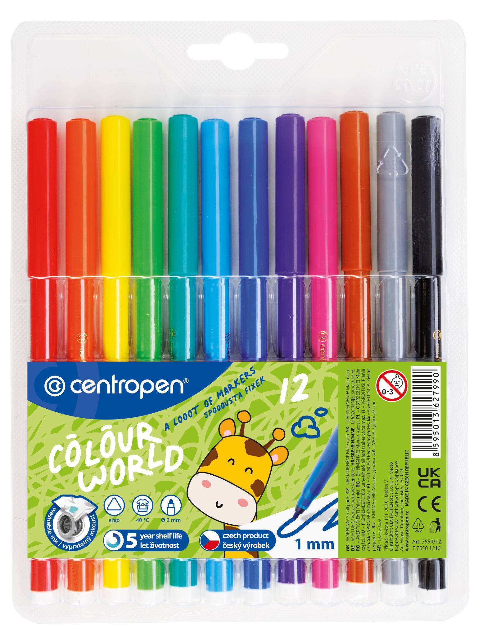 Domácnost a Zahrada - Centropen Popisovače 7550 RED trojhranné 12 k