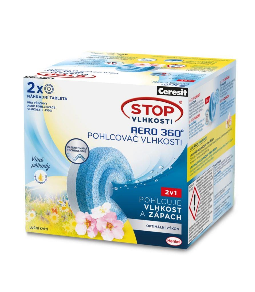 Domácnost a Zahrada - Ceresit stop vlhkosti aero 360° Luční kvítí náhradní tablety 2x450g