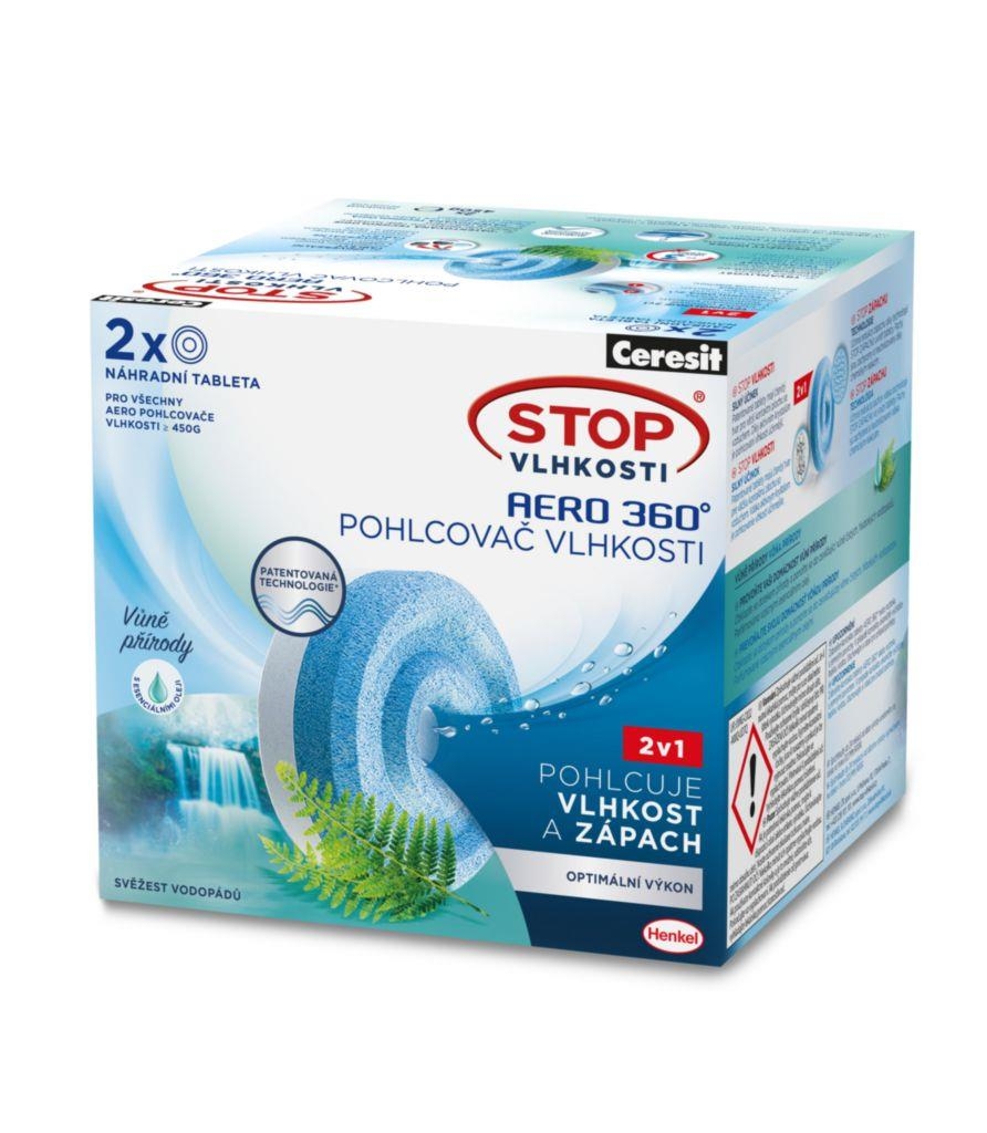 Domácnost a Zahrada - Ceresit STOP Vlhkosti AERO 360° Svěžest vodopádů náhradní tablety 2x450g
