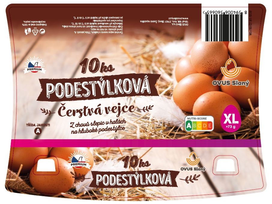 Mléčné a chlazené - Čerstvá podestýlková vejce XL 10 ks
