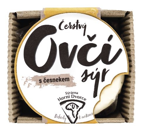 Mléčné a chlazené - Čerstvý ovčí sýr s česnekem Statek Horní Dvorce - cca 150 g