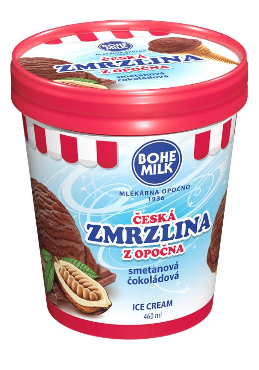 Mražené potraviny - Česká zmrzlina z Opočna smetanová čokoládová, 460 ml