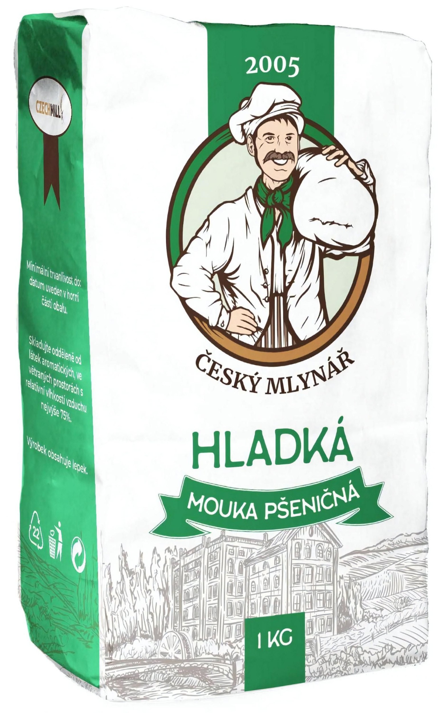 Trvanlivé potraviny - Český Mlynář Hladká mouka pšeničná 1kg