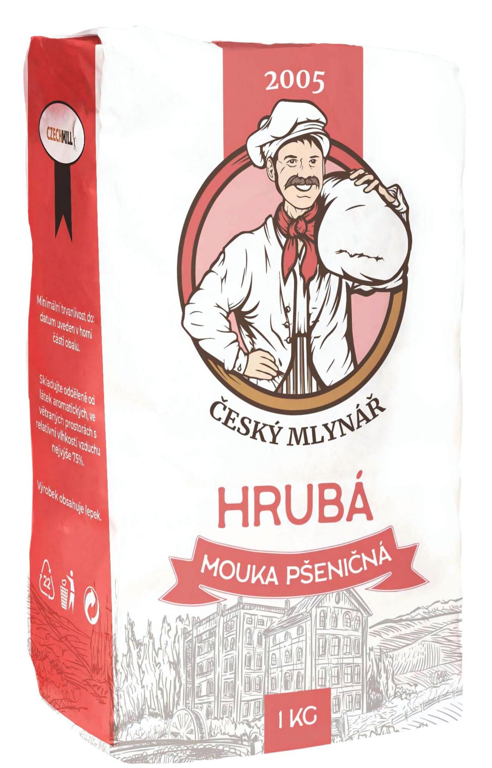 Trvanlivé potraviny - Český Mlynář Hrubá mouka pšeničná 1kg