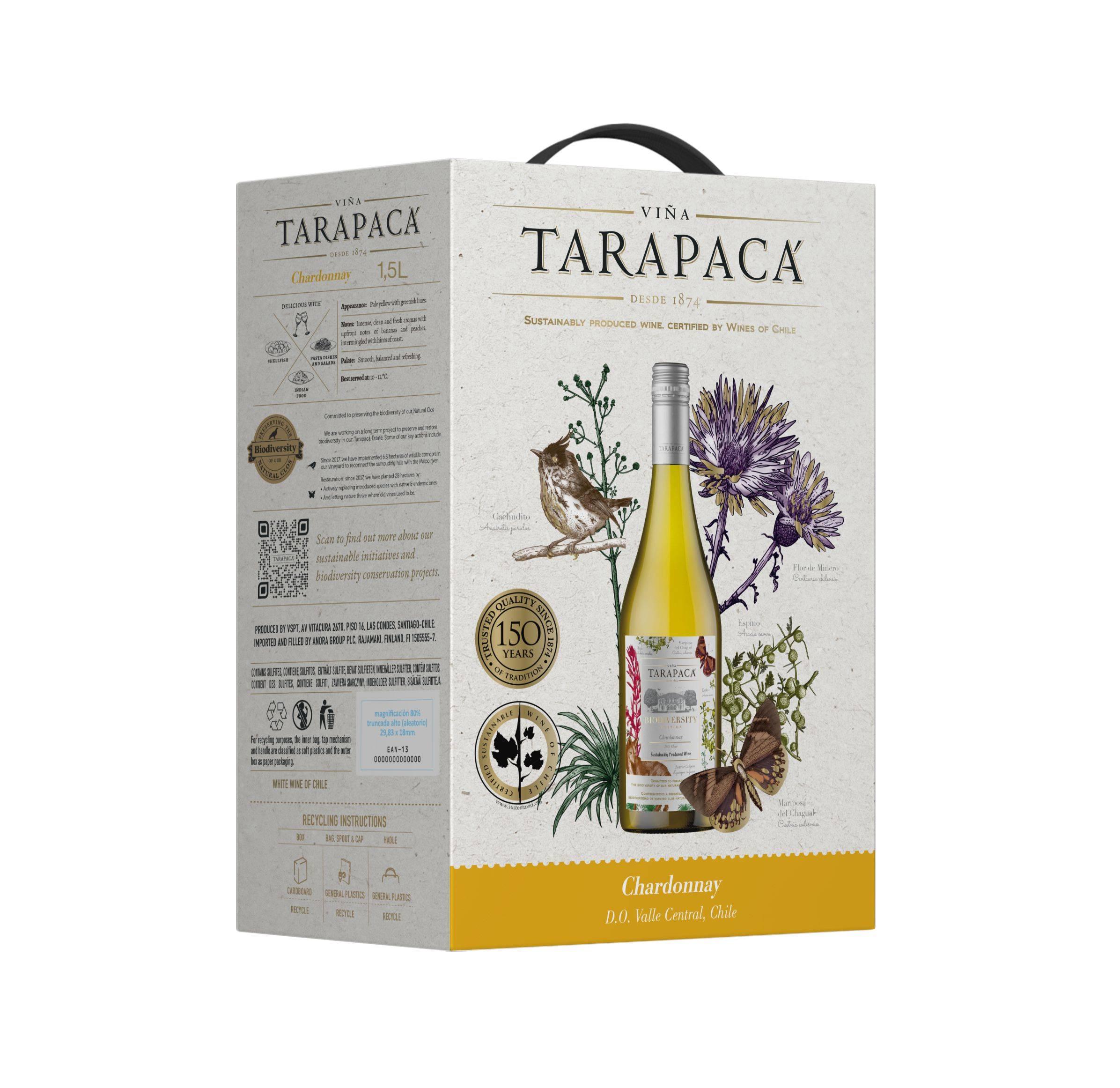 Nápoje - Chardonnay Tarapacá Bag in Box 1,5 l