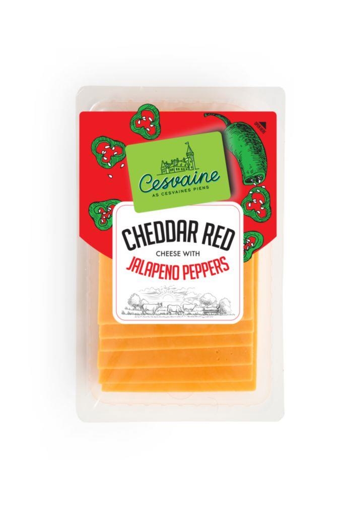 Mléčné a chlazené - Cheddar Red s Jalapenjo 50% t.v.s., plátky 125g