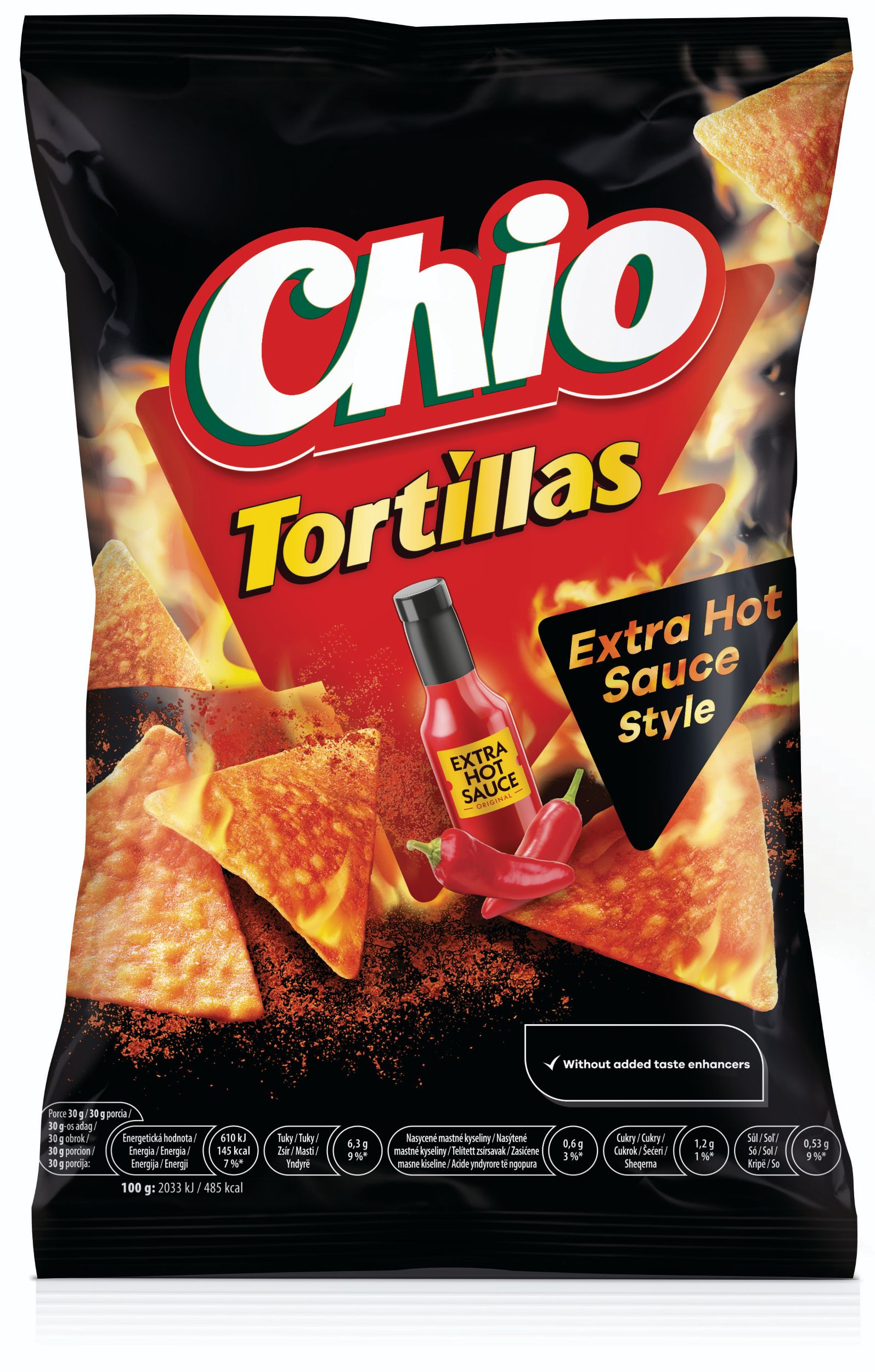 Trvanlivé potraviny - Chio Tortillas Extra hot sauce 110g