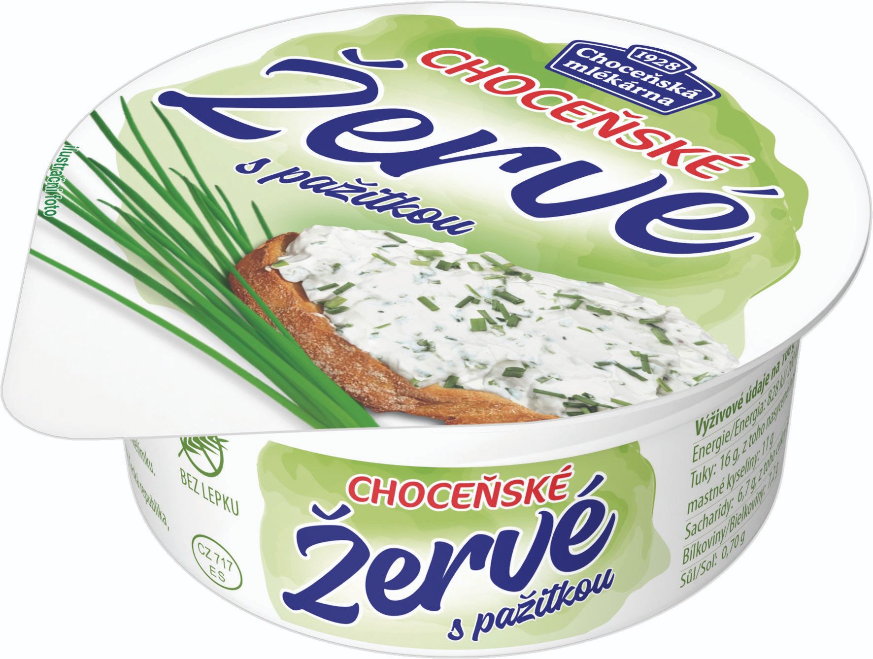 Mléčné a chlazené - Choceňská mlékárna Žervé s pažitkou 80g