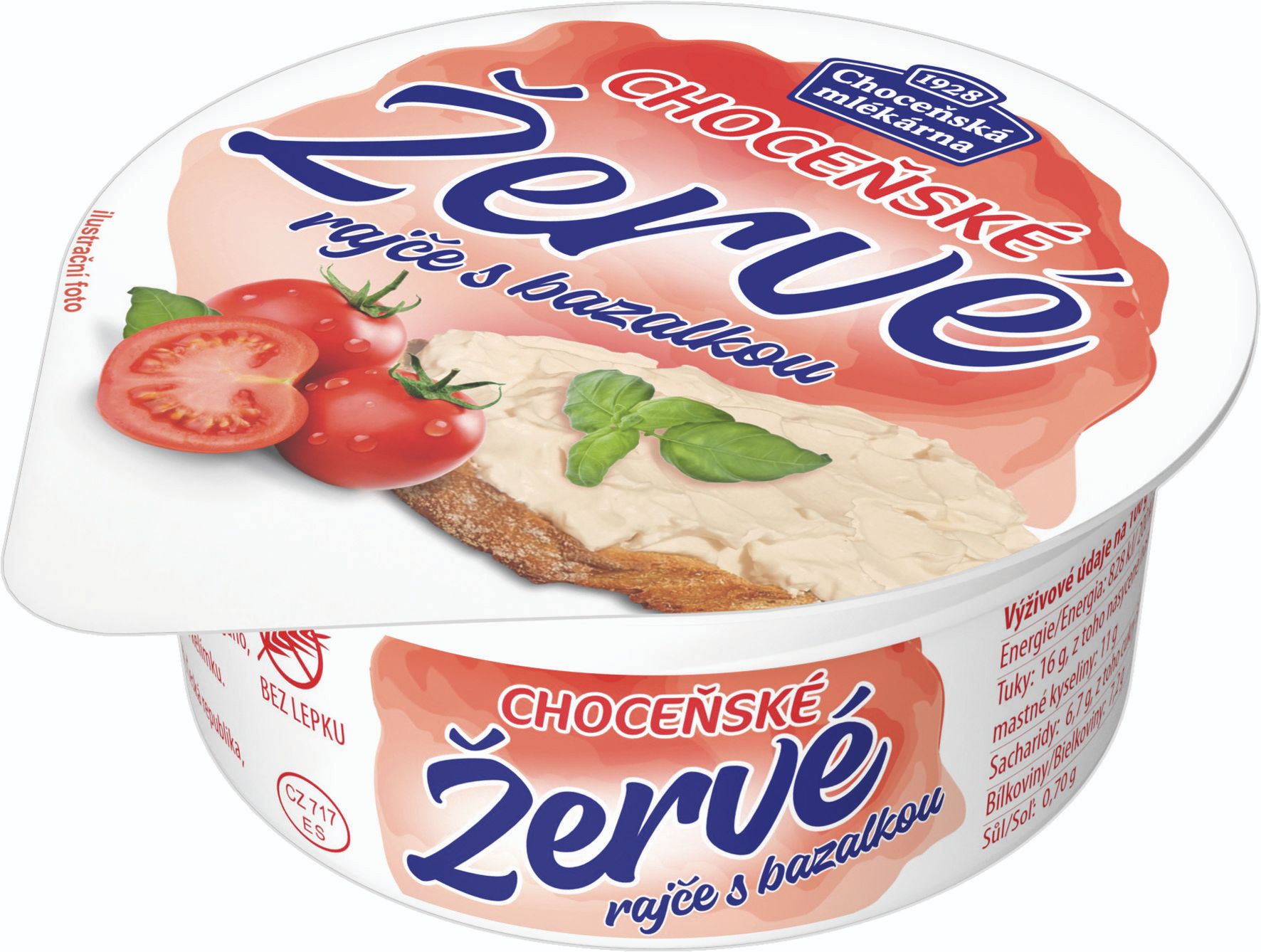 Mléčné a chlazené - Choceňské žervé rajče bazalka 80 g