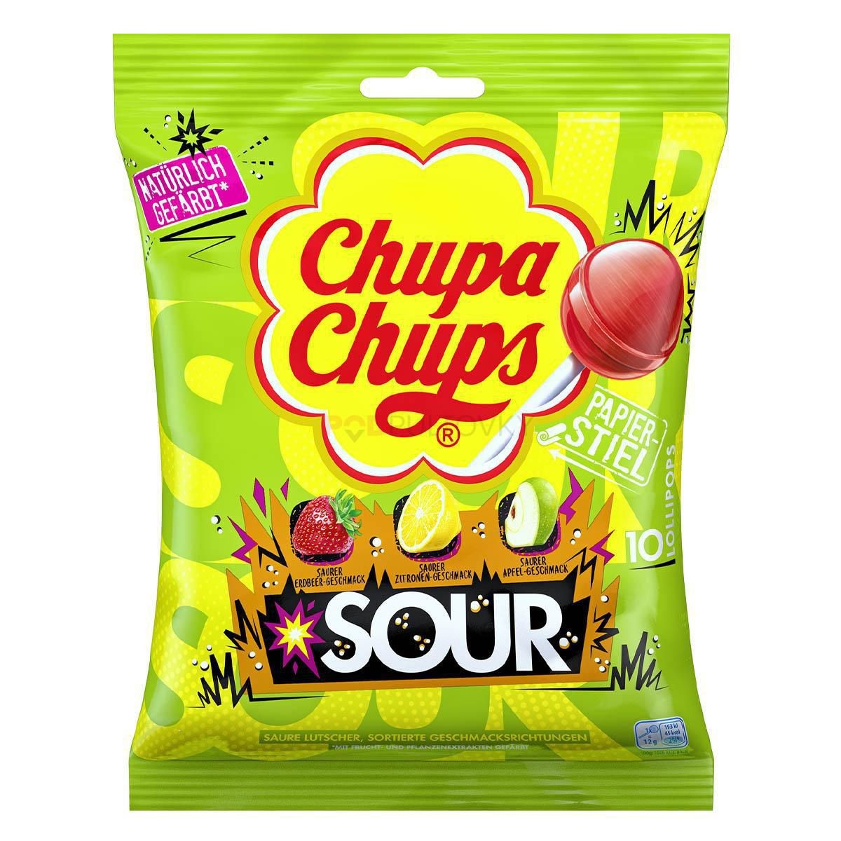 Trvanlivé potraviny - Chupa Chups Sour bag 120g