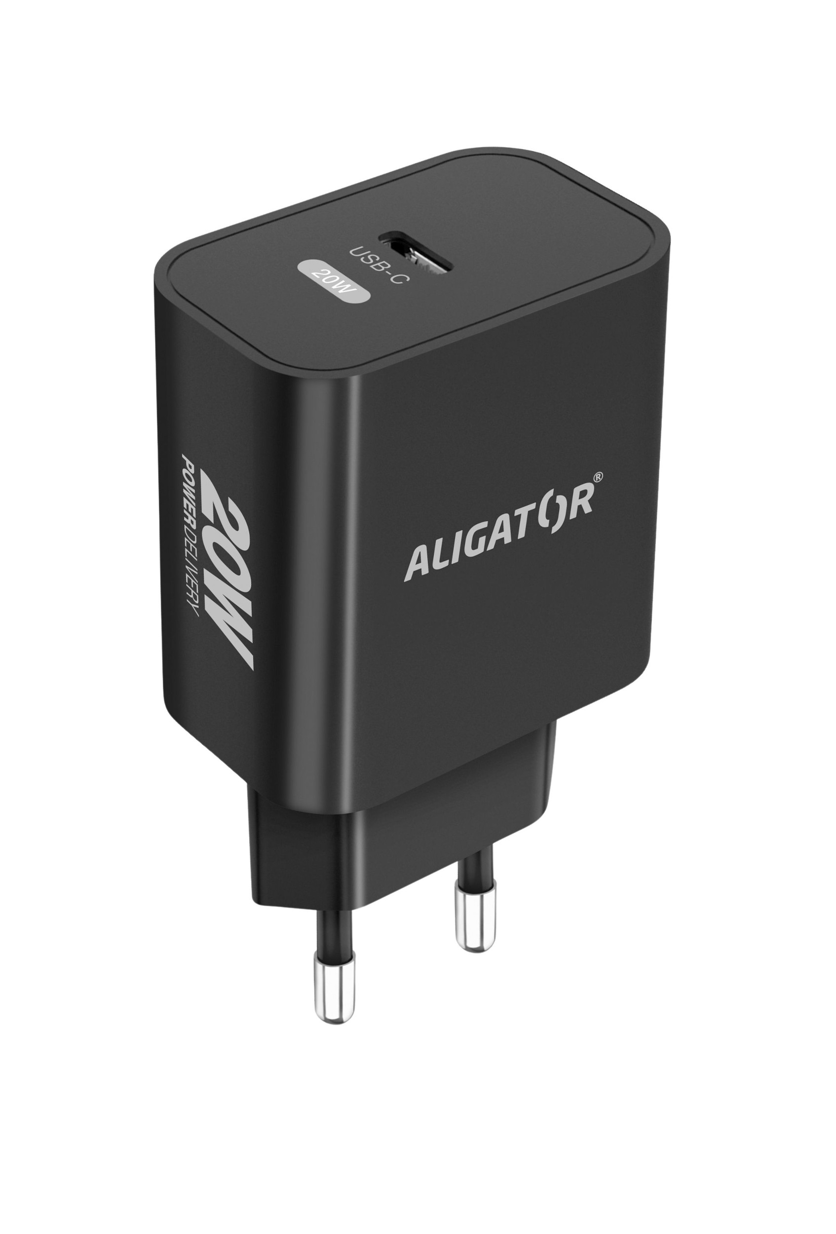 Elektro - Chytrá síťová nabíječka ALIGATOR Power Delivery 20W, USB-C, černá