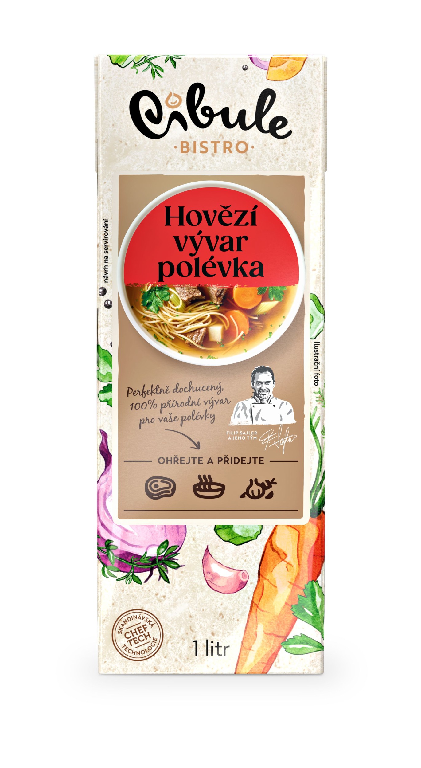 Trvanlivé potraviny - Cibule Bistro Hovězí vývar jako polévka 1 l