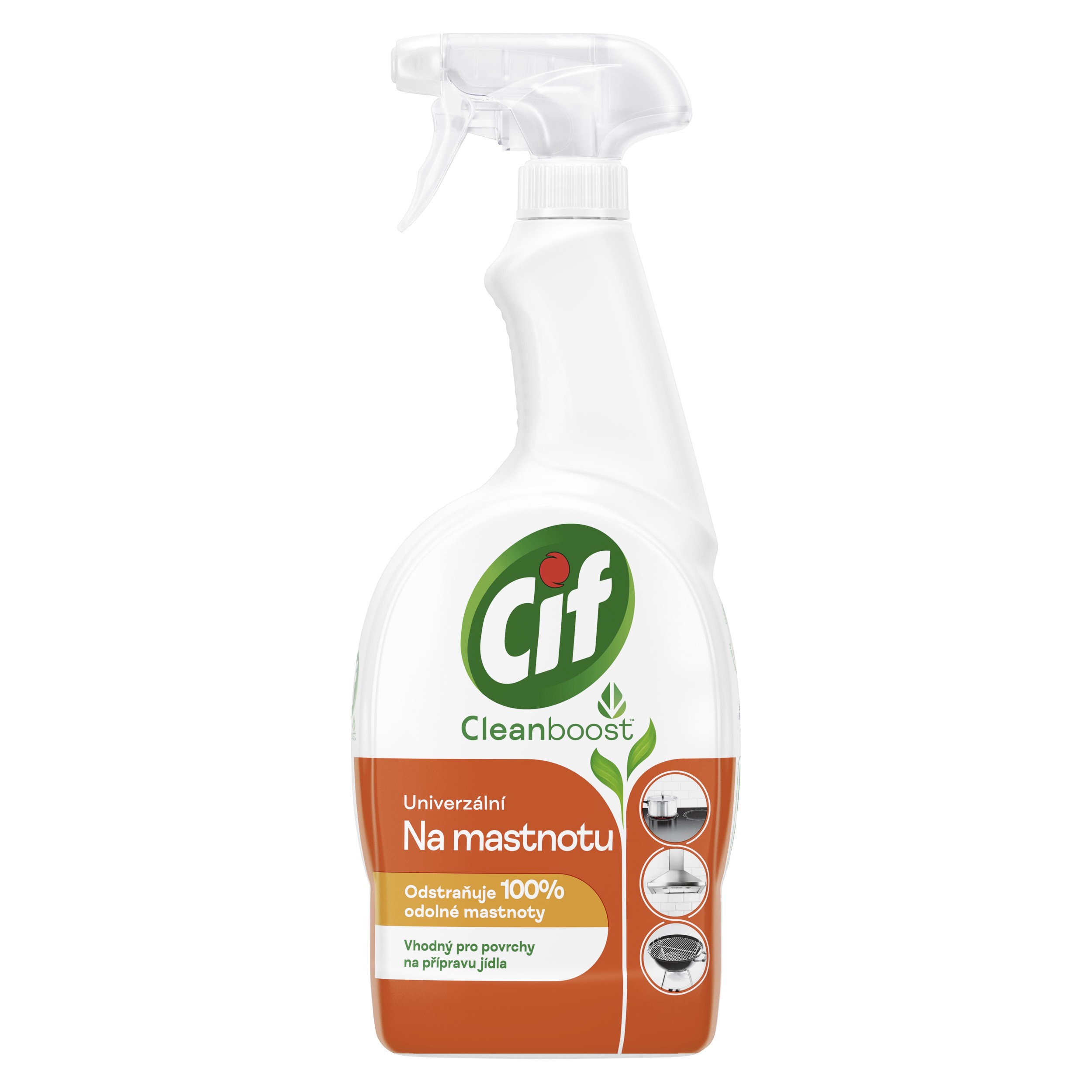 Drogerie a kosmetika - Cif Cleanboost univerzální čisticí sprej na mastnotu 750 ml