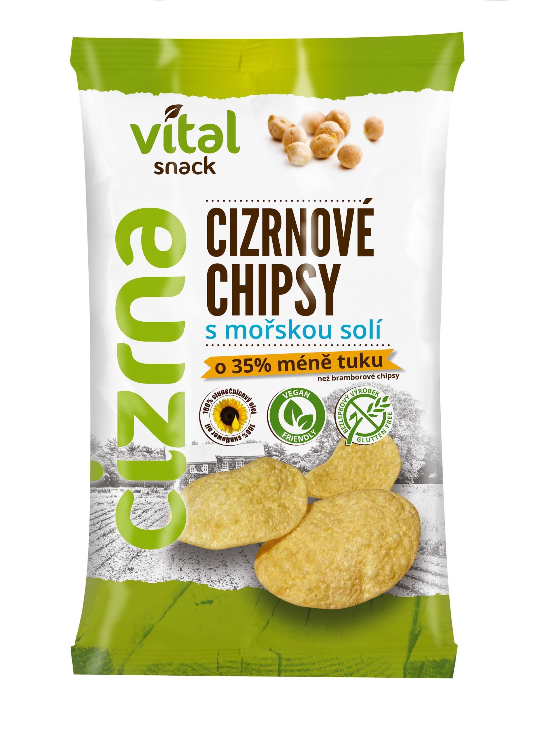 Zdravý svět - Cizrnové chipsy s mořskou solí 65g