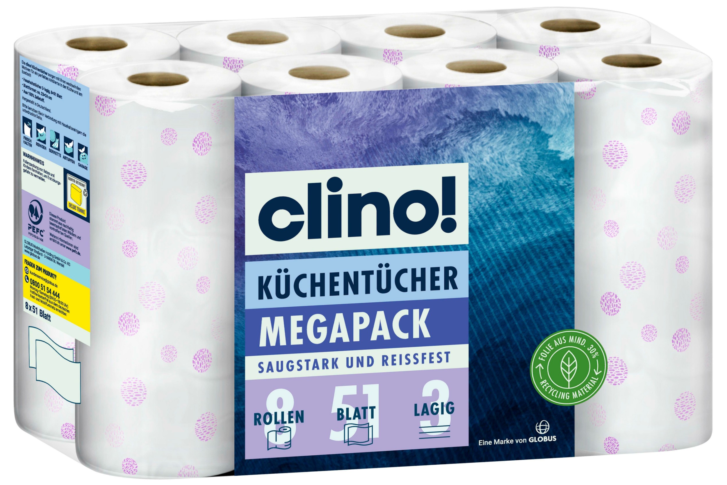 TOP produkty - Clino! Kuchyňské role 3vrstvé 8ks