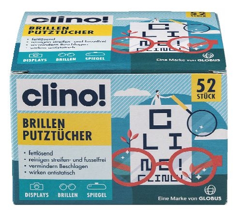 Drogerie a kosmetika - Clino! Ubrousky na brýle 52 ks