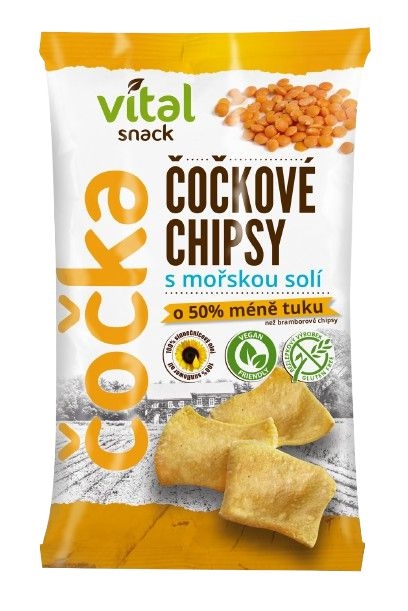 Zdravý svět - Čočkové chipsy s mořskou solí 65g