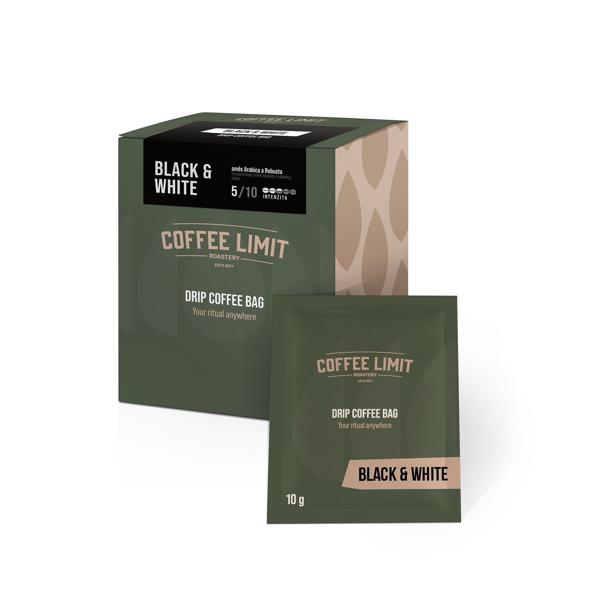 Nápoje - Coffee Limit Black & White - 5x10g Drip Coffee bag