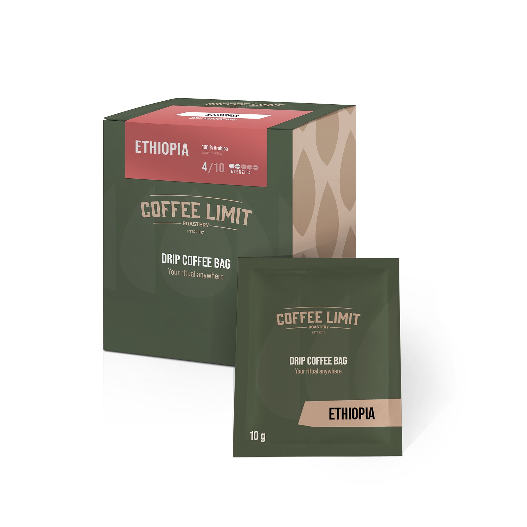Nápoje - Coffee Limit Ethiopie Sidamo - 5x10g Drip Coffee bag