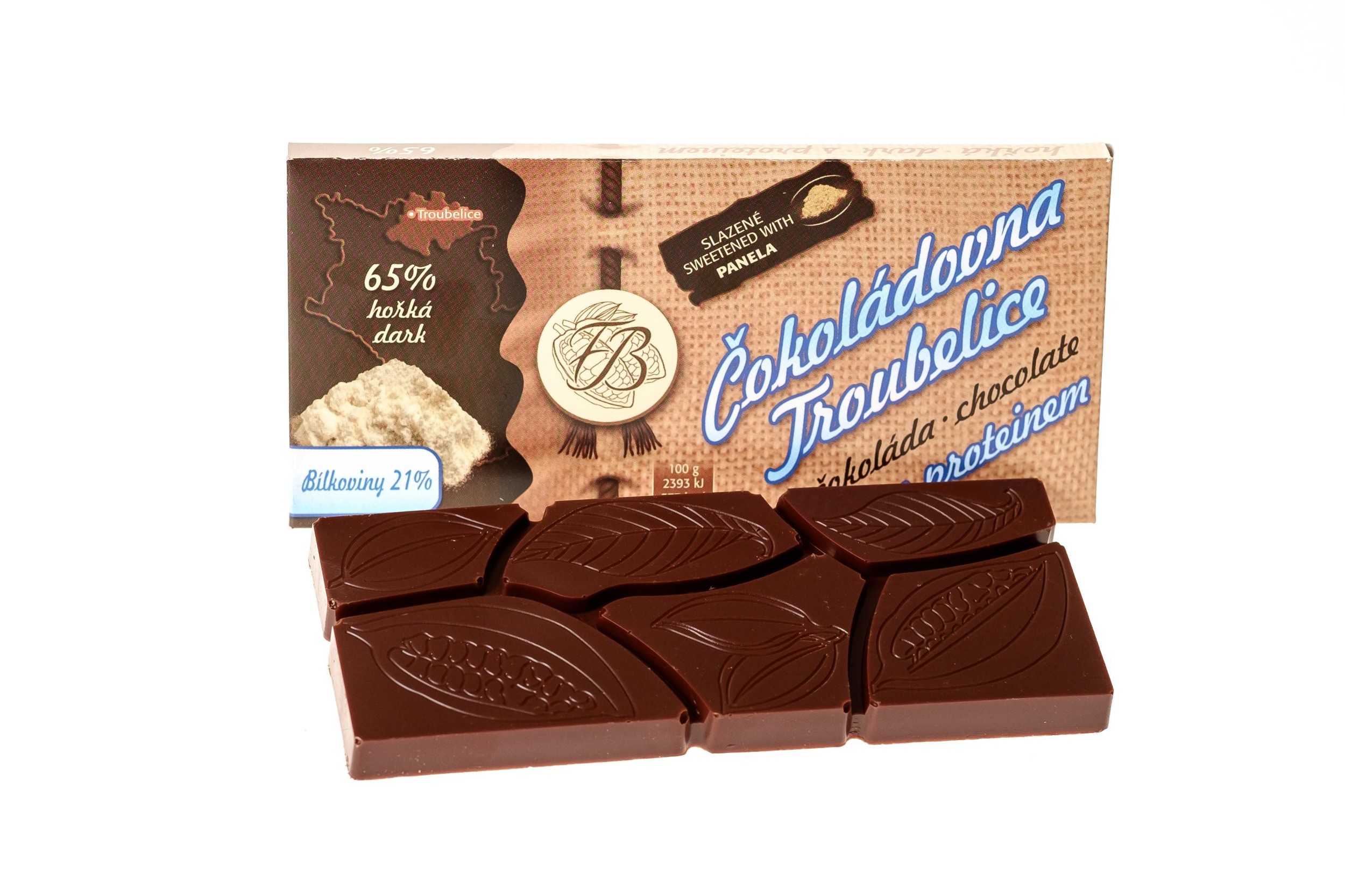 Čokoládovna Troubelice, Čokoláda hořká 65% s proteinem, 45 g