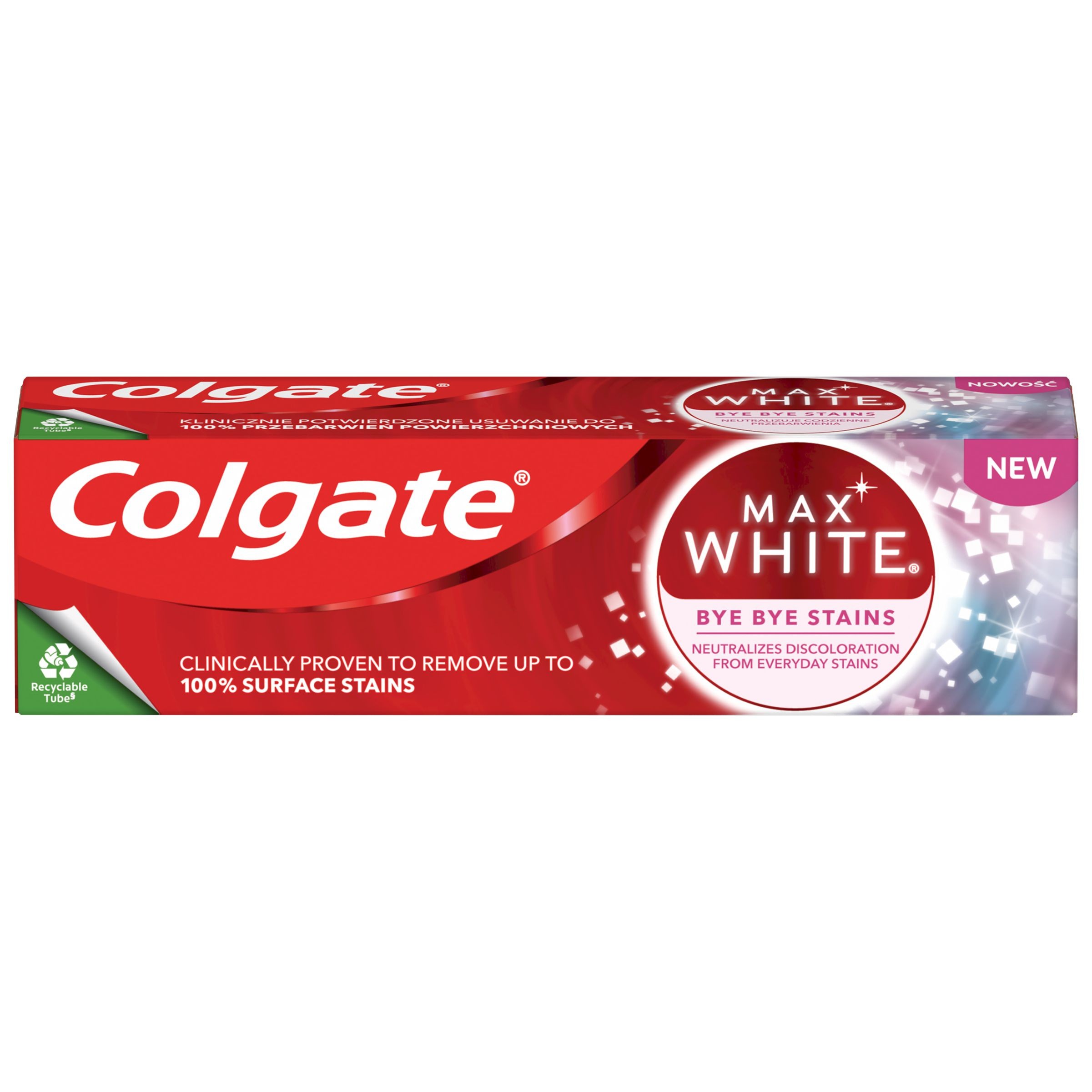 Drogerie a kosmetika - Colgate Max White Bye Bye Stains bělicí zubní pasta 75ml