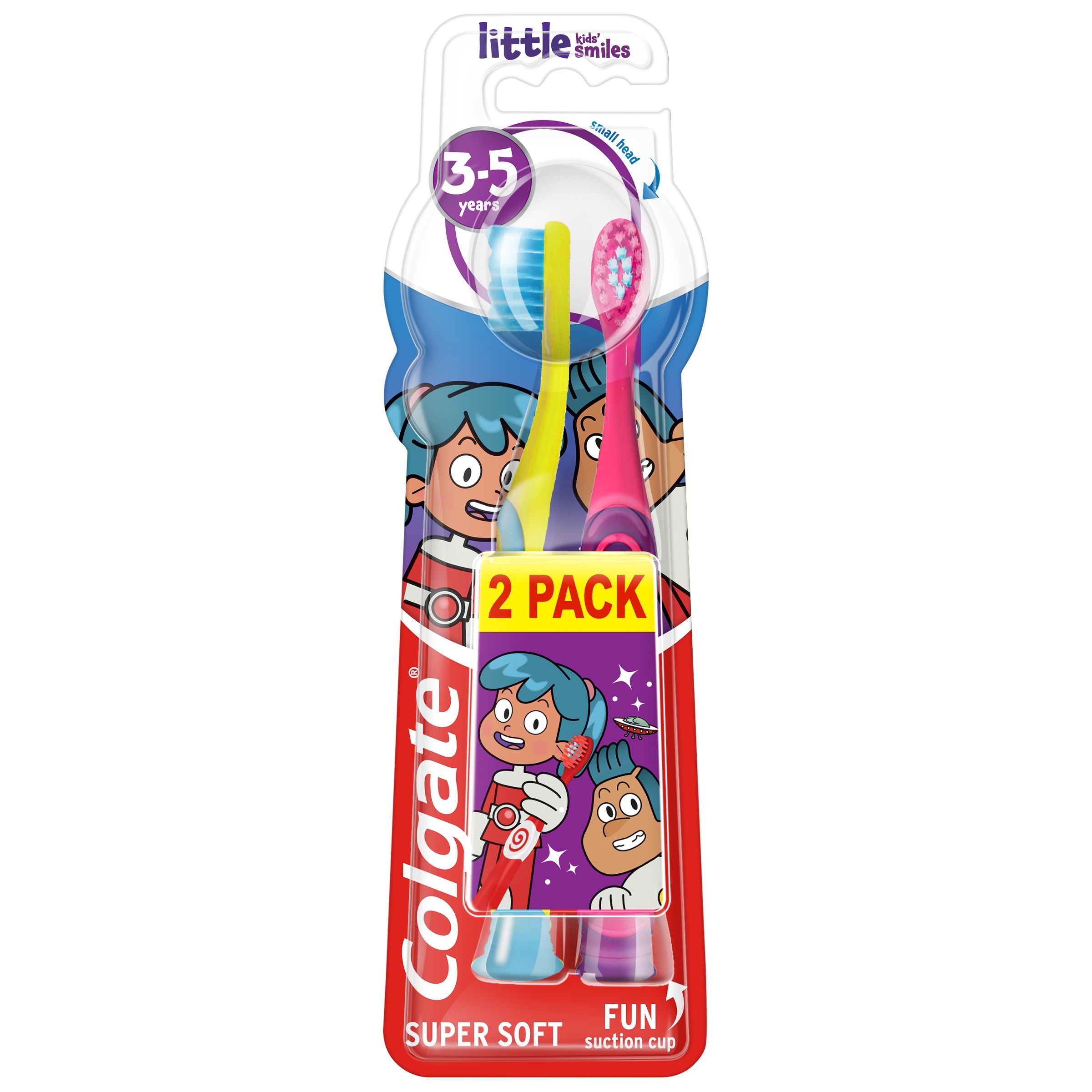 Drogerie a kosmetika - Colgate Smiles Extra měkký zubní kartáček 3-5 let 2 ks
