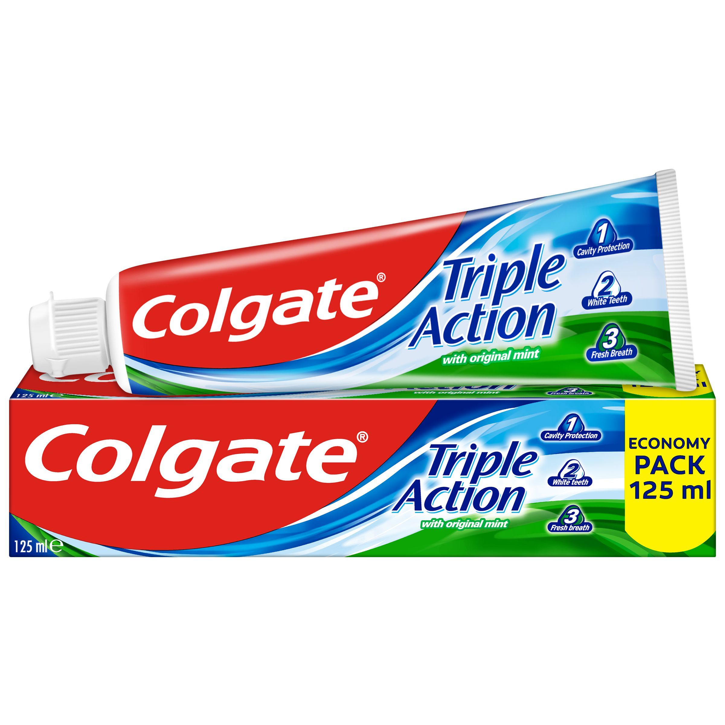 Drogerie a kosmetika - Colgate Triple Action zubní pasta 125 ml