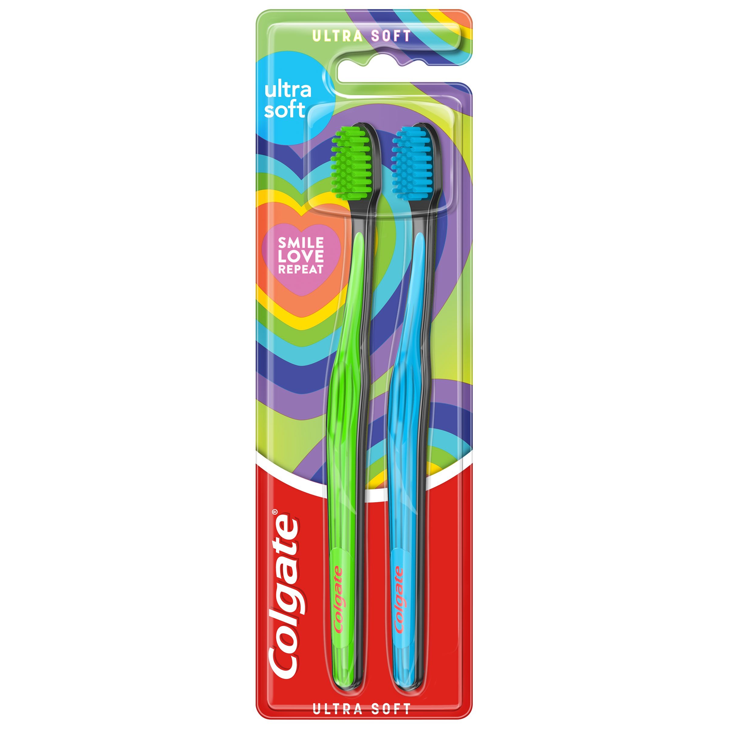 Drogerie a kosmetika - Colgate Ultra Soft Design Edition Smile Love Repeat zubní kartáček měkký 2ks