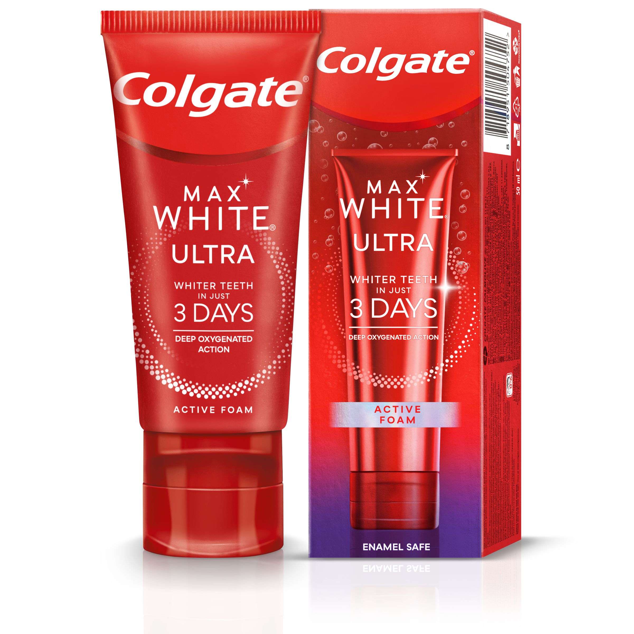 Drogerie a kosmetika - Colgate Zubní pasta Colgate Max White Ultra Active Foam 50 ml