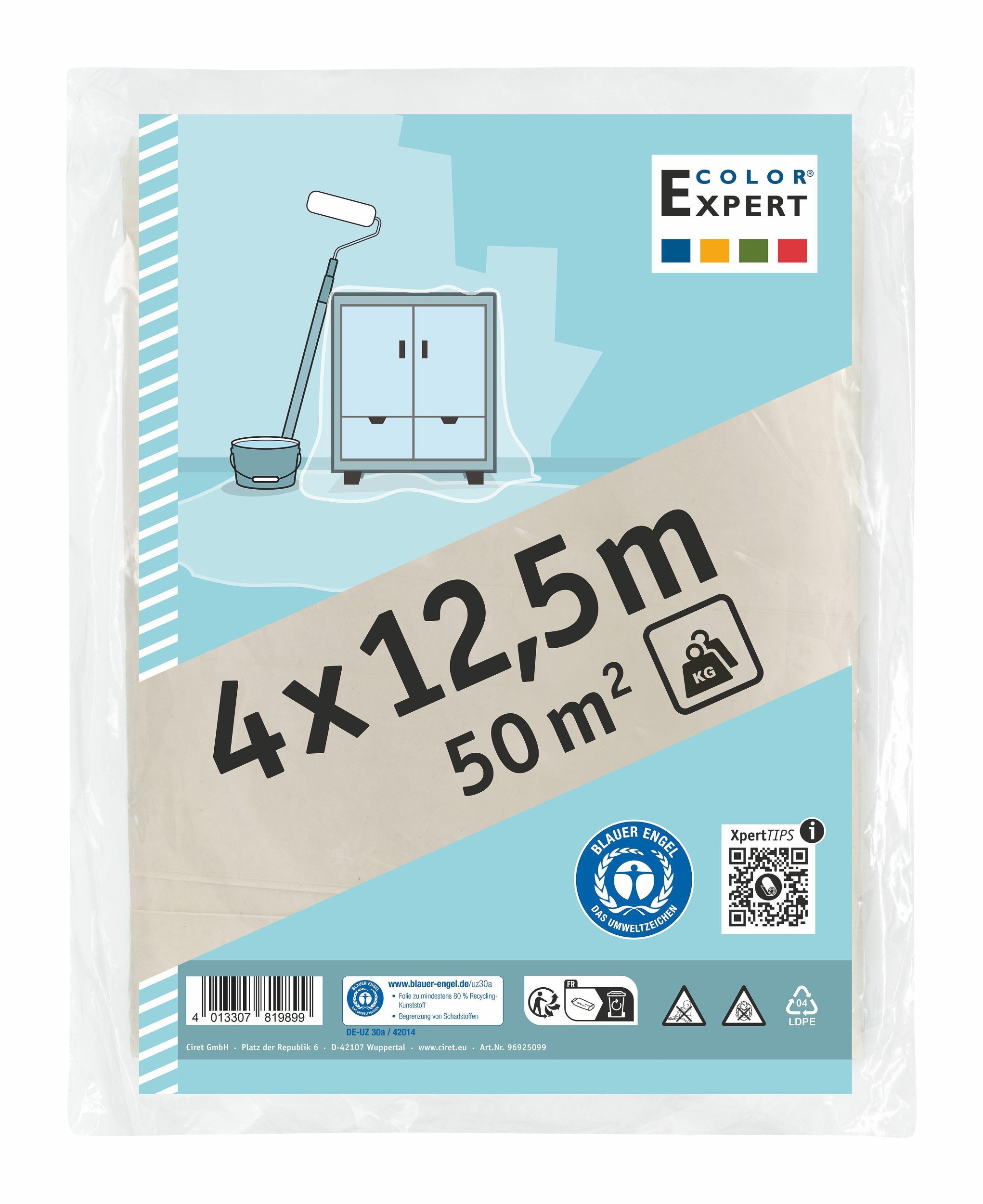 Domácnost a Zahrada - Color Expert<br>Fólie zakrývací Silná 4x 12,5m, 18my