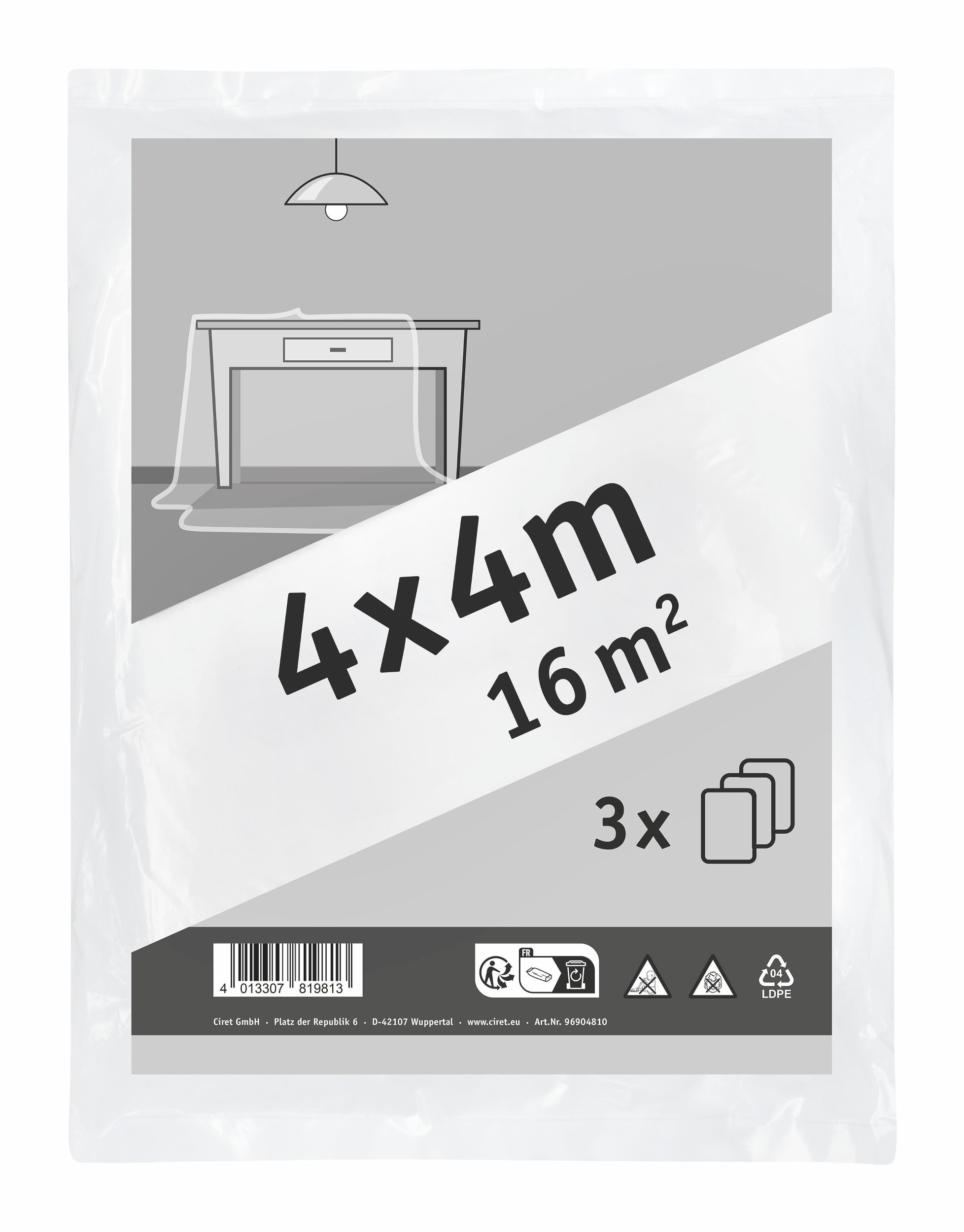Domácnost a Zahrada - Color Expert<br>Sada zakrývacích fólií Standard 4x 4m, 3ks