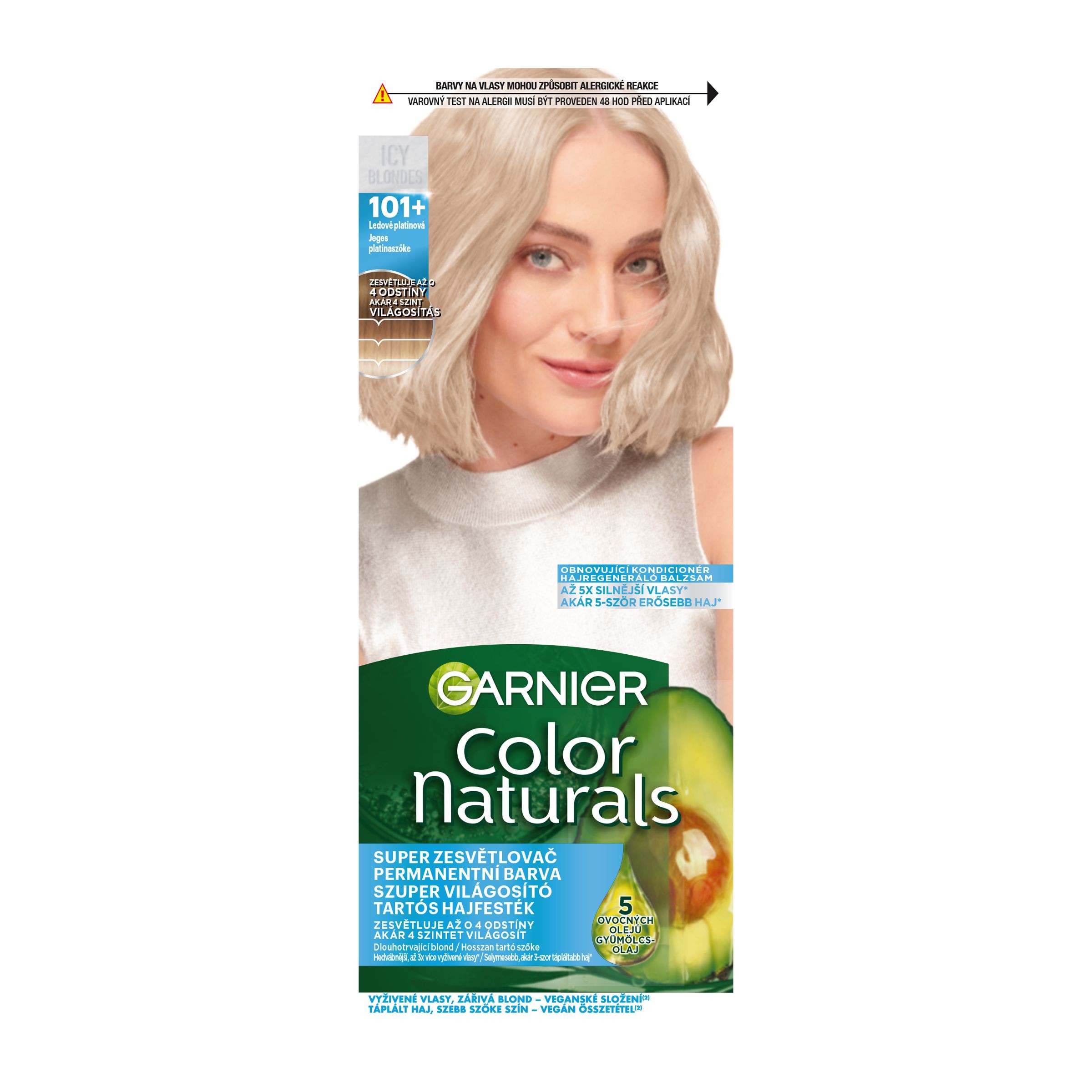 Drogerie a kosmetika - Color Naturals barva na vlasy 101+ Ledově platinová