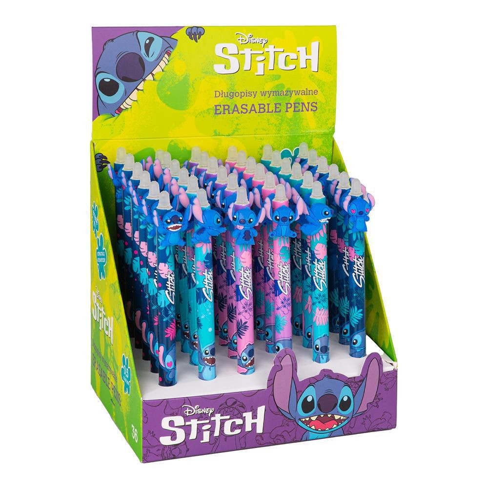 Domácnost a Zahrada - Colorino Gumovatelné pero stitch, modrá náplň, mix 6 motivů, 1 ks