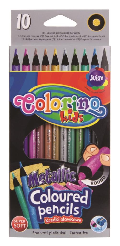 Domácnost a Zahrada - Colorino pastelky kulaté metalické, 10barev