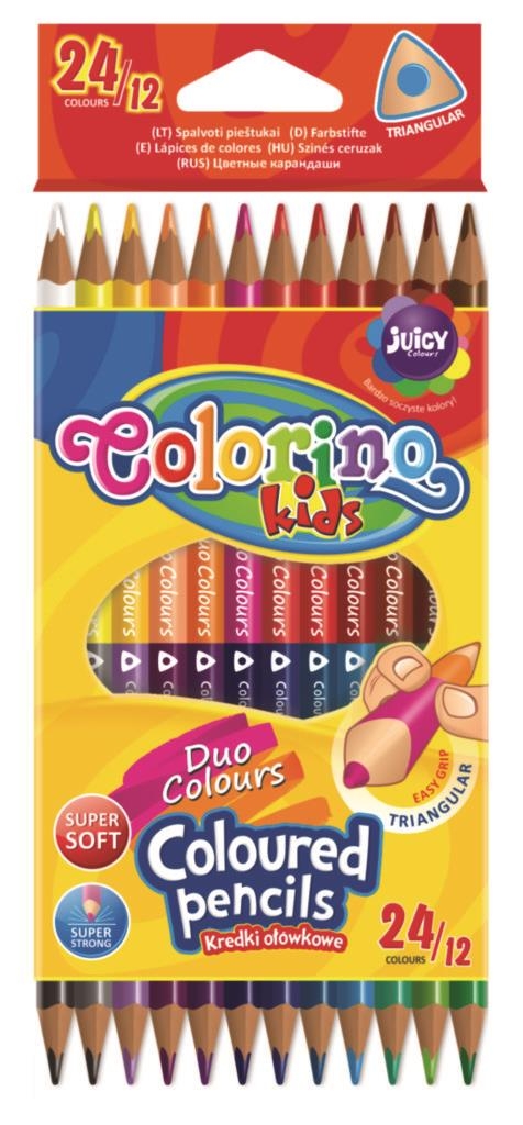 Domácnost a Zahrada - Colorino pastelky trojhranné, oboustranné, 24barev