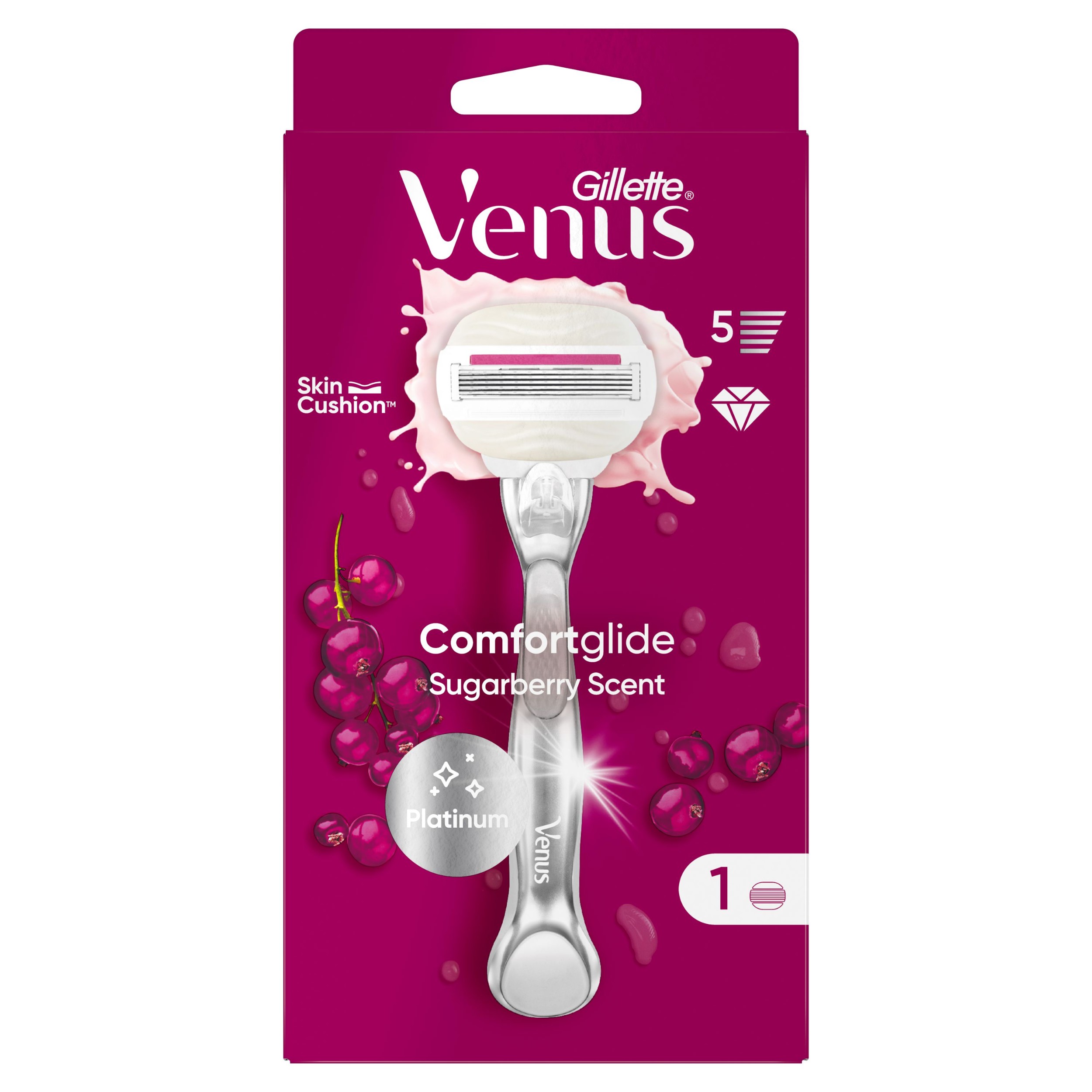 Drogerie a kosmetika - ComfortGlide dámský holicí strojek Sugarberry Scent + 1 hlavice 1 ks