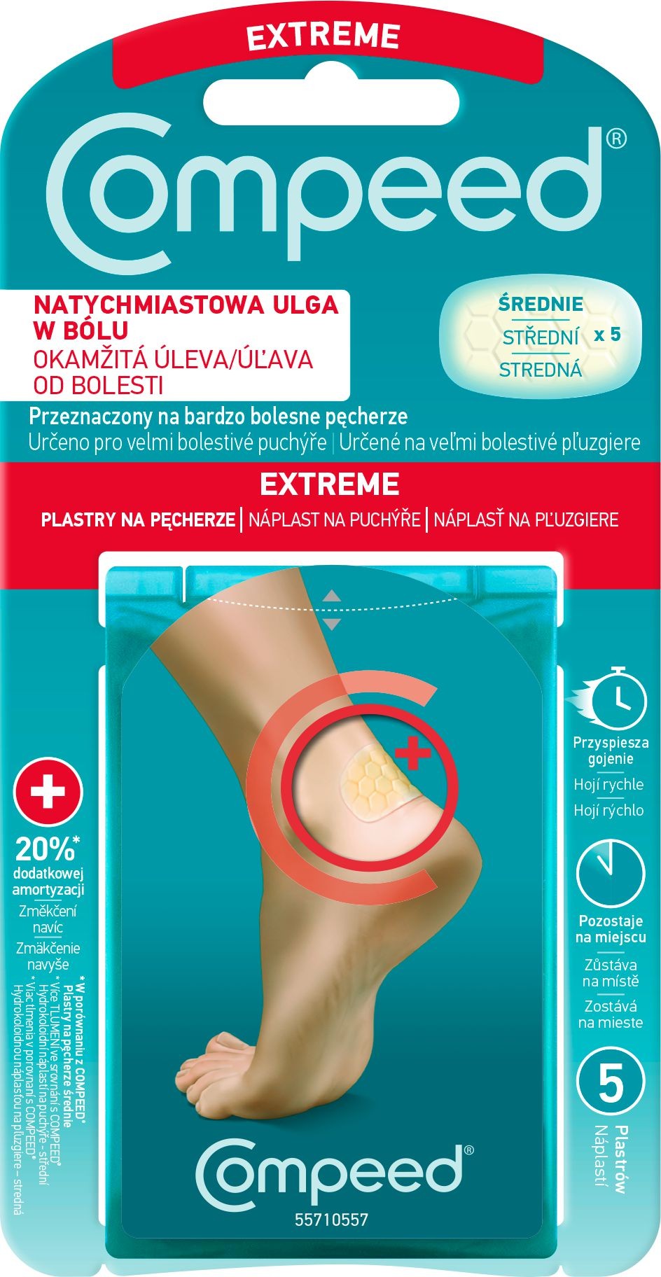 Péče o zdraví - Compeed Náplast na puchýře sp. pata 5 ks