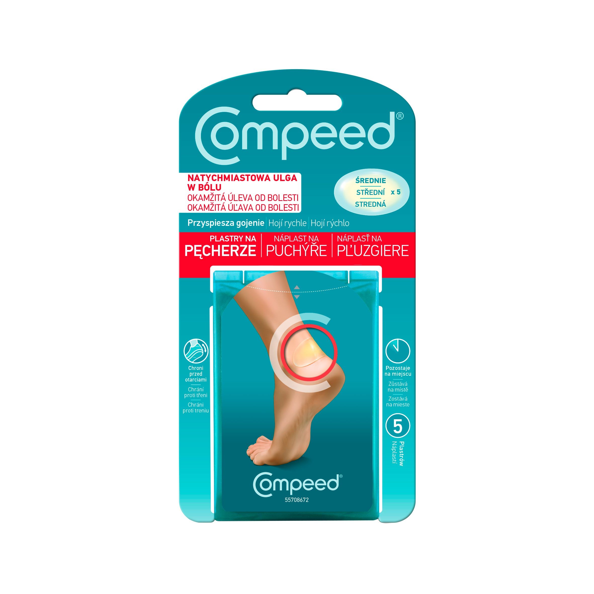 Péče o zdraví - Compeed Náplast na puchýře střední 5 ks