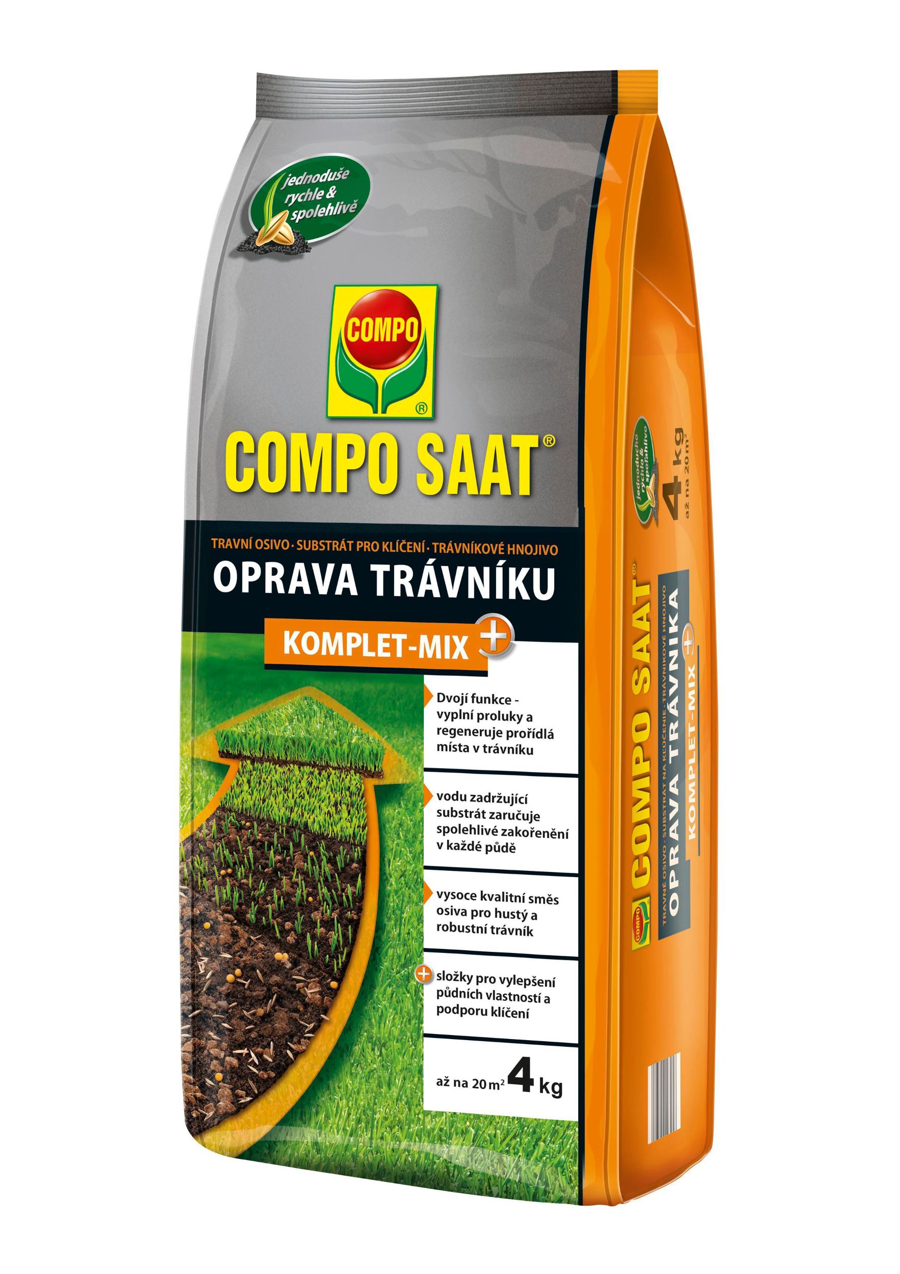 Domácnost a Zahrada - COMPO Oprava trávníku Komplet-Mix+ 4 kg