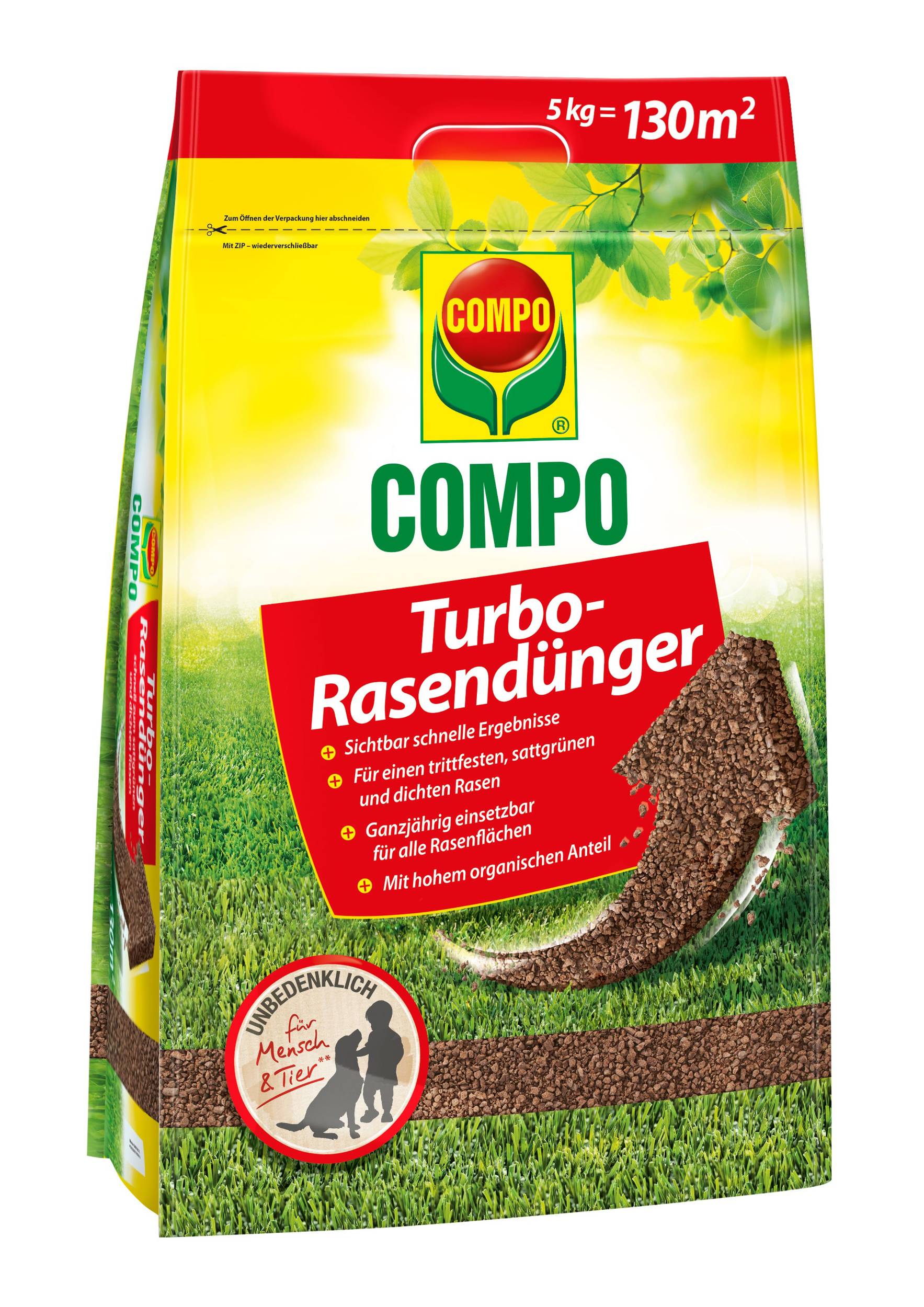 Domácnost a Zahrada - Compo TURBO Trávníkové hnojivo 5 kg
